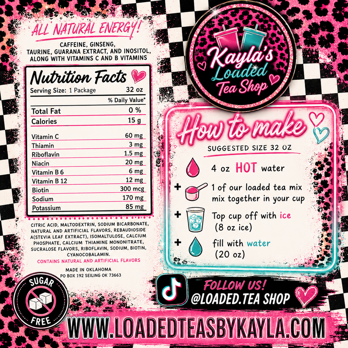LOADED TEA'S
š REFRESHER MENU š
All Refreshers are made with Lemonade 200 MG caffeine