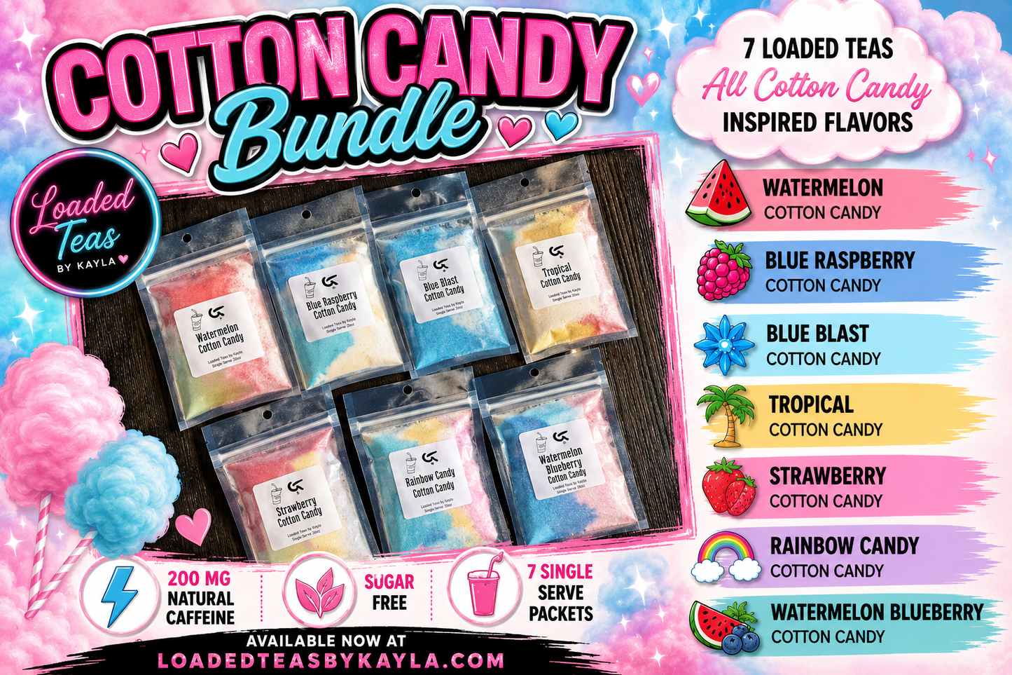 🍭  7 COTTON CANDY LOADED TEAS 🍭