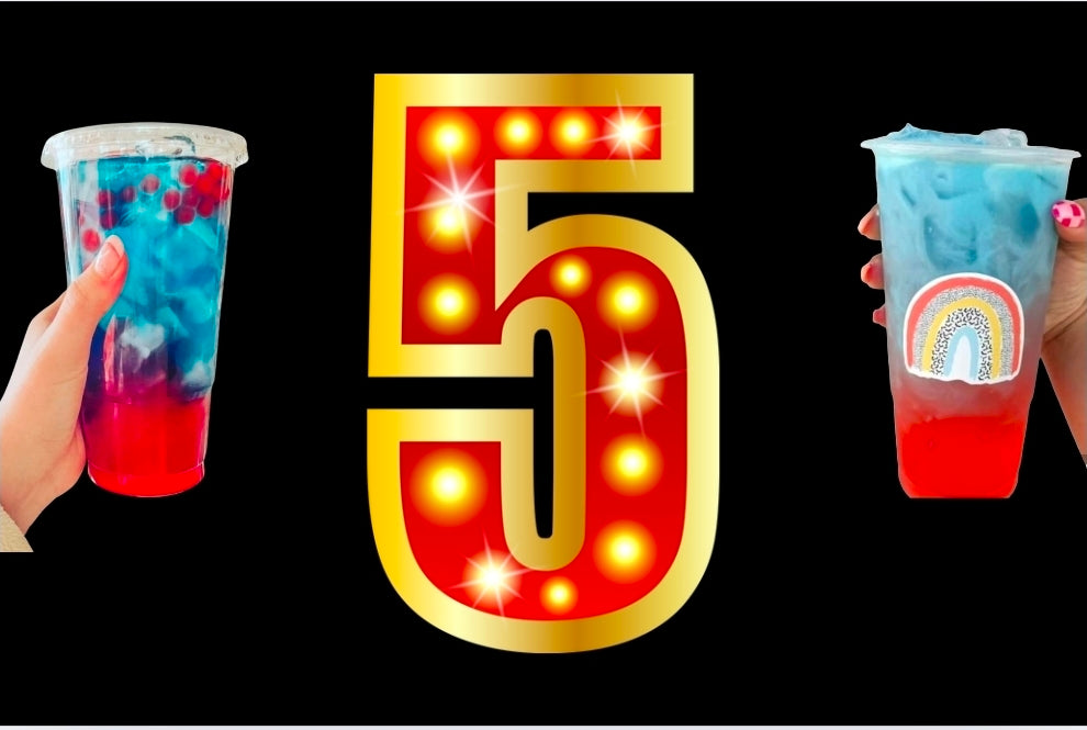 5 pack Flavored Water ZERO CAFFEINE